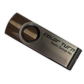 TEAM TE9028GN01 Group USB Drive 8GB, Colour Turn, USB2.0, Brown & Silver, Rotating, Capless, 15MB/s Read*, 11g, Lifetime Warranty