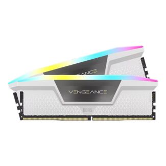 CORSAIR CMH64GX5M2B6000C30W VENGEANCE RGB 64GB (2x32GB) DDR5 6000MHz CL30 1.4V XMP Memory White