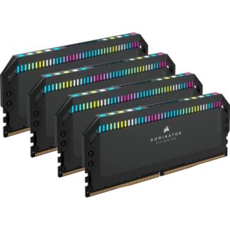 Corsair CMT64GX5M4B6600C32 Dominator Platinum RGB 64GB (4x16GB) DDR5 UDIMM 6600Mhz C32 1.1V Black Desktop Memory Kit