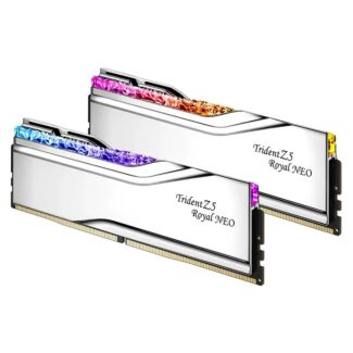 G.Skill F5-6400J3039G16GX2-TR5NS Trident Z5 Royal Neo RGB 32GB (2x 16GB) DDR5 6400MHz CL30 AMD EXPO Ready Desktop Memory Silver