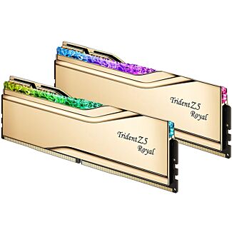 G.Skill F5-7200J3646F24GX2-TR5G Trident Z5 Royal RGB 48GB (2x 24GB) DDR5 7200MHz CL36 Desktop Memory Gold