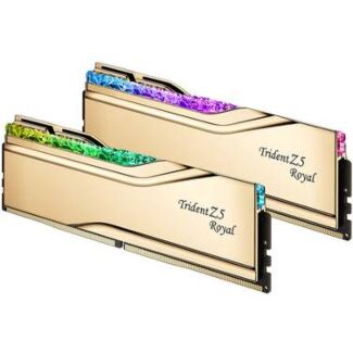 G.Skill F5-8000J4048F24GX2-TR5G Trident Z5 Royal RGB 48GB (2x 24GB) DDR5 8000MHz CL40 Desktop Memory Gold