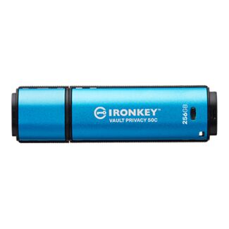 Kingston IKVP50C/256GB Ironkey Vault Privacy 50 FIPS 197 Certified Encrypted USB-C Flash Drive 256GB