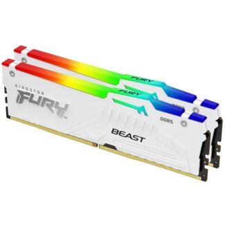 Kingston KF552C36BWEAK2-32 Fury Beast White RGB Expo 32GB (2x16GB) 5200MHz DDR5 CL36 DIMM Desktop Memory Kit