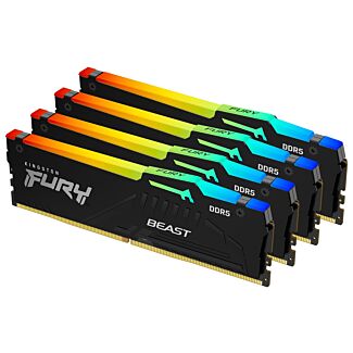 Kingston KF556C40BBAK4-128 FURY Beast RGB 128GB (4x 32GB) DDR5 5600MHz Desktop Memory Black