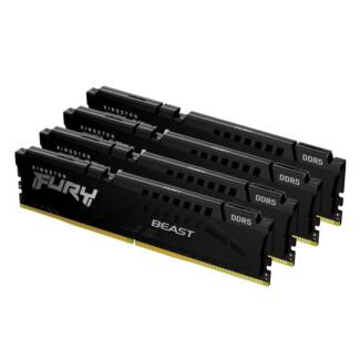 Kingston KF556C40BBK4-128 FURY Beast 128GB (4x32GB) DDR5 5600MT/s CL40 DIMM Black XMP Gaming Memory Kit