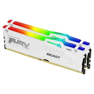 Kingston KF560C36BWEAK2-64 FURY Beast RGB 64GB (2x 32GB) DDR5 6000MHz Desktop Memory White
