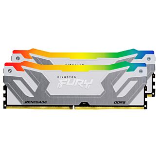 Kingston KF584CU40RWAK2-48 Fury Renegade RGB White 48GB (2x24GB) DDR5 8400MT/s CL40 CUDIMM RGB Memory White XMP