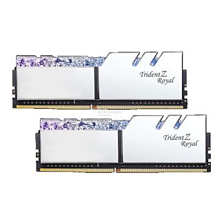 G.Skill 16GB (2X8G) 3200MHZ F4-3200C16D-16GTRS Trident Z Royal Series DDR4 RGB RAM Silver
