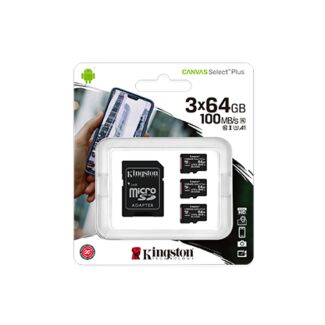 Kingston SDCS2/64GB-3P1A Canvas Select Plus microSD Memory Card 64GB - 3 Pack