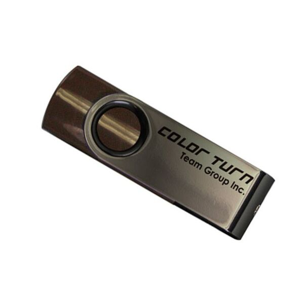 TEAM TE9028GN01 Group USB Drive 8GB, Colour Turn, USB2.0, Brown & Silver, Rotating, Capless, 15MB/s Read*, 11g, Lifetime Warranty