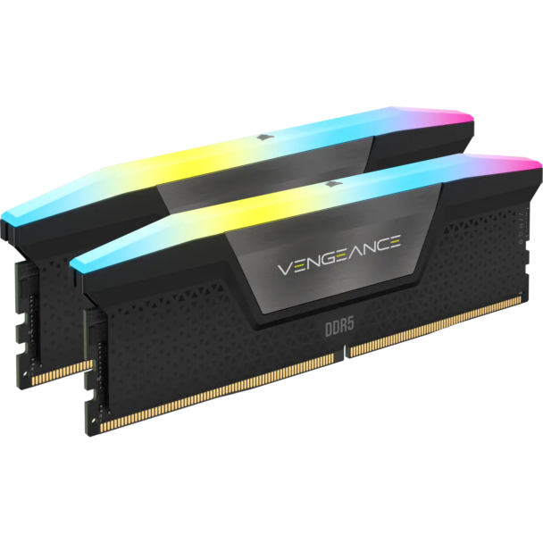 Corsair CMH32GX5M2B5200C40 Vengeance RGB DDR5 5200MHz 32GB (2x16GB) DIMM Unbuffered 40-40-40-77 Desktop Memory Black