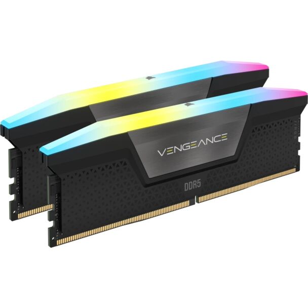 CORSAIR CMH32GX5M2X7200C34 VENGEANCE RGB DDR5 32GB (2x16GB) DDR5 7200MHz C34 1.45V XMP UDIMM Desktop Memory Black
