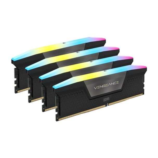 Corsair CMH96GX5M4B6400C32 Vengeance RGB DDR5 96GB (4 x 24GB) DDR5 6400Mhz XMP Memory Black
