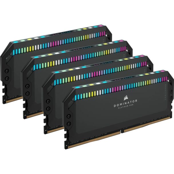Corsair CMT64GX5M4B6600C32 Dominator Platinum RGB 64GB (4x16GB) DDR5 UDIMM 6600Mhz C32 1.1V Black Desktop Memory Kit