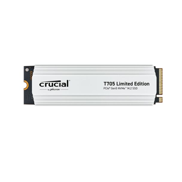 Crucial CT2000T705SSD5A T705 Gen5 NVMe SSD White with Heatsink 2TB