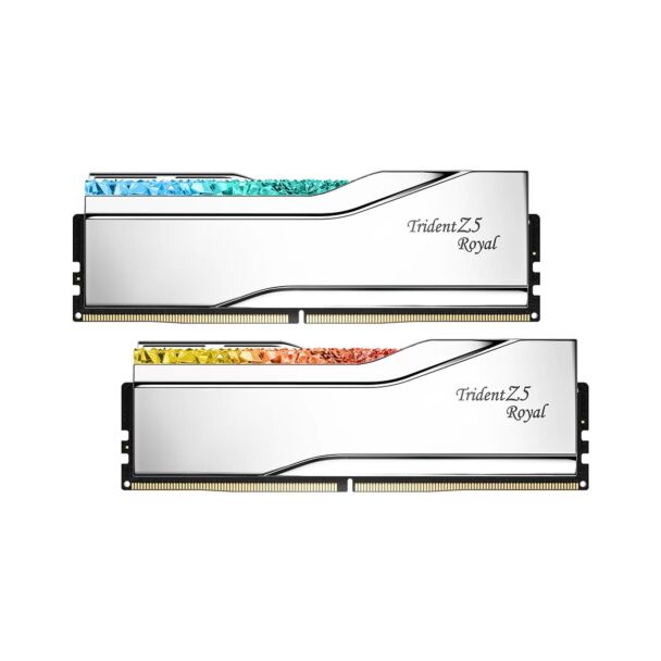 G.Skill F5-6400J3239F48GX2-TR5S Trident Z5 Royal RGB 96GB (2x 48GB) DDR5 6400MHz CL32 Desktop Memory Silver