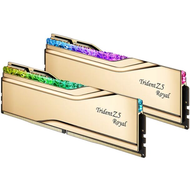 G.Skill F5-7200J3646F24GX2-TR5G Trident Z5 Royal RGB 48GB (2x 24GB) DDR5 7200MHz CL36 Desktop Memory Gold
