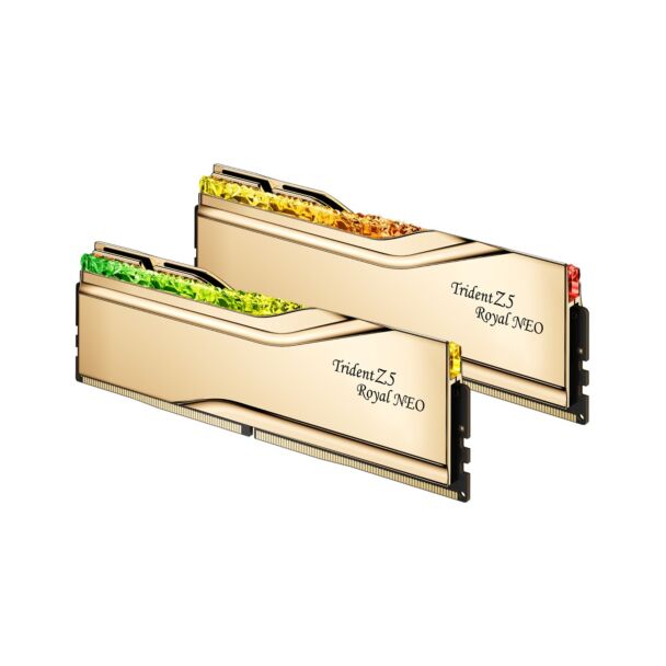 G.Skill F5-8000J3848H16GX2-TR5NG Trident Z5 Royal Neo RGB 32GB (2x 16GB) DDR5 8000MHz CL38 AMD Desktop Memory Gold