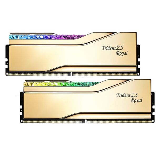 G.Skill F5-8400J4052G24GX2-TR5G Trident Z5 Royal RGB 48GB (2x 24GB) DDR5 8400MHz CL40 Desktop Memory Gold