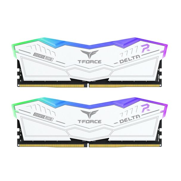 Team FF4D564G6000HC38ADC01 T-Force DELTA RGB WHITE DDR5 6000MHz 64GB (2x32GB) 1.35V Desktop Memory