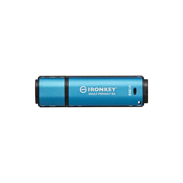 Kingston IKVP50/512GB Ironkey Vault Privacy 50 FIPS 197 Certified Encrypted USB-A Flash Drive 512GB