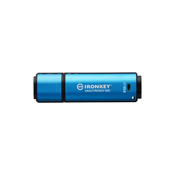 Kingston IKVP50C/512GB Ironkey Vault Privacy 50 FIPS 197 Certified Encrypted USB-C Flash Drive 512GB