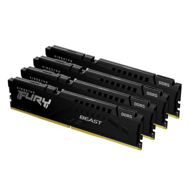 Kingston KF556C40BBK4-128 FURY Beast 128GB (4x32GB) DDR5 5600MT/s CL40 DIMM Black XMP Gaming Memory Kit