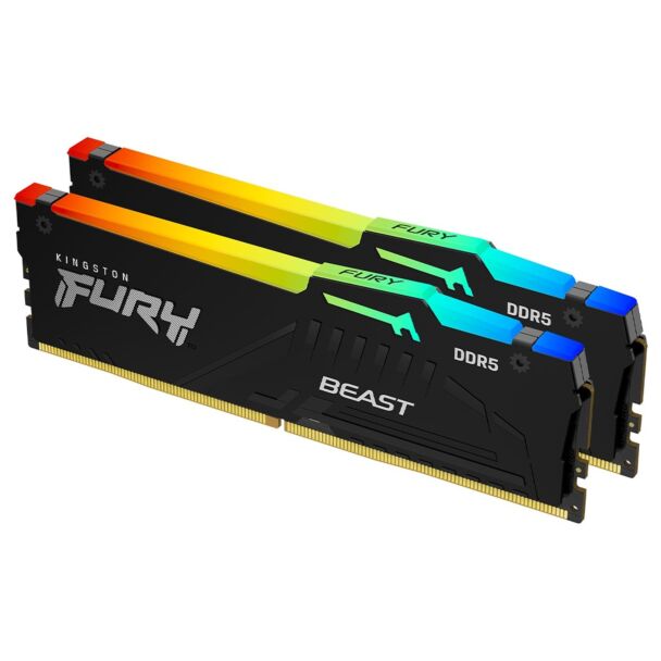 Kingston KF560C40BBAK2-64 Fury Beast RGB 64GB (2x32GB) 6000MT/s CL40 Black RGB Memory Kit