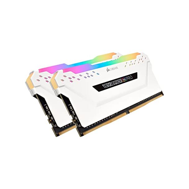 Corsair CMW32GX4M2E3200C16W Vengeance RGB PRO 32GB (2x16GB) DDR4 3200MHz C16 Desktop Gaming Memory White